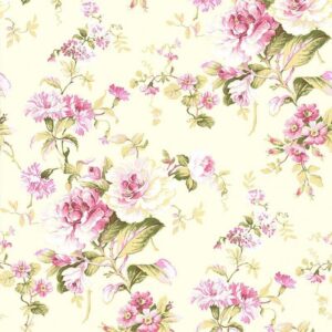 Kuitutapetti Klassinen Blomma Beige|Vaaleanpunainen|Vihreä